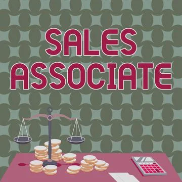 Conceptual caption Sales Associate. Internet Concept primary task is selling the Stock Illustration
