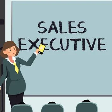 Conceptual caption Sales Executive. Conceptual photo responsible for the overall Stock Illustration