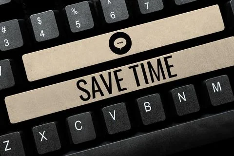 Conceptual caption Save Time. Business idea to do something more efficiently Foto stock