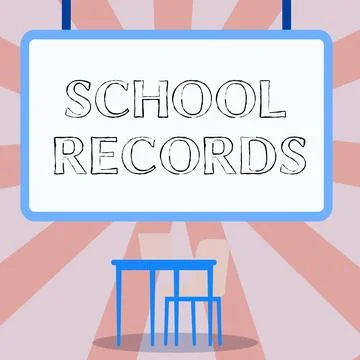 Conceptual caption School Records. Concept meaning Information that is kept 스톡 일러스트