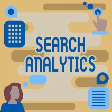 Conceptual caption Search Analytics. Word Written on investigate particular Stock Illustration
