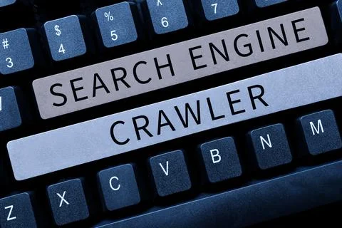 Conceptual caption Search Engine Crawler. Business concept program or automated 스톡 사진