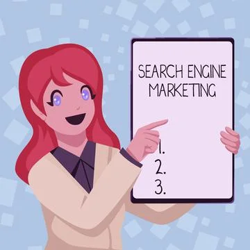 Conceptual caption Search Engine Marketing. Business overview promote Website Stock Illustration
