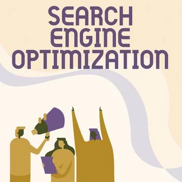 Conceptual caption Search Engine Optimization. Business idea Increase of 库存插图