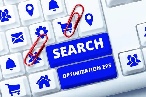 Conceptual caption Search Optimization Eps. Word for the act or process of Stock Photos