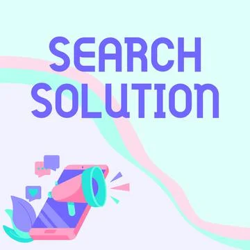 Conceptual caption Search Solution. Business showcase an action or process of 스톡 일러스트