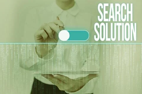 Conceptual caption Search Solution. Concept meaning an action or process of Stock Photos