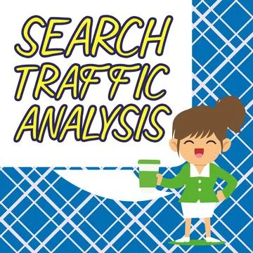 Conceptual caption Search Traffic Analysis. Word for service that allows Stock Illustration