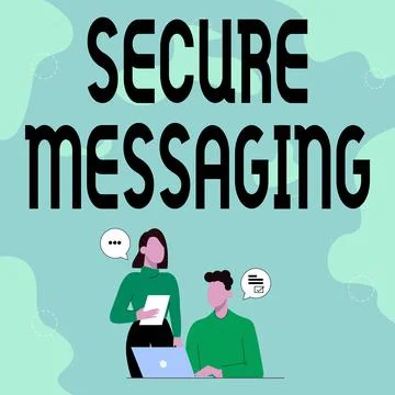 Conceptual caption Secure Messaging. Word Written on protect critical data when 스톡 일러스트
