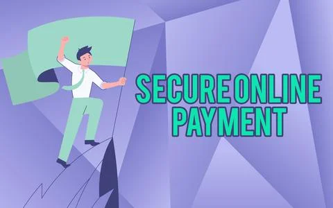 Conceptual caption Secure Online Payment. Business showcase Protected online Stockillustratie