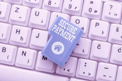 Conceptual caption Secure Payment. Business concept Security of Payment refers Fotos Stock