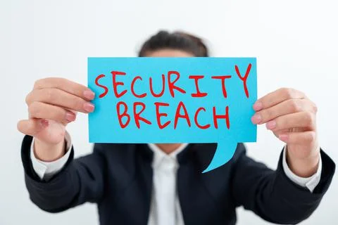 Conceptual caption Security Breach. Business overview unauthorized access of Stock Photos