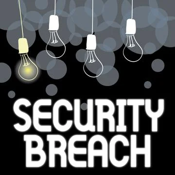 Conceptual caption Security Breach. Concept meaning any incident that results in Stockillustratie