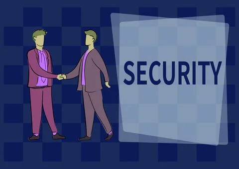 Conceptual caption Security. Business idea The state of feeling safe stable and Stock Illustration