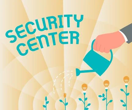 Conceptual caption Security Center. Business idea centralized unit that deals Stock Illustration