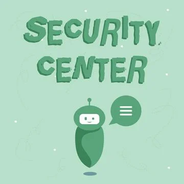 Conceptual caption Security Center. Business concept centralized unit that deals Stock Illustration