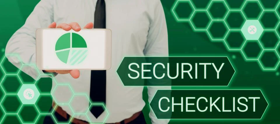 Conceptual caption Security ChecklistProtection of Data and System Guide on Stock Photos