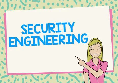 Conceptual caption Security Engineering. Concept meaning focus on the security 스톡 일러스트