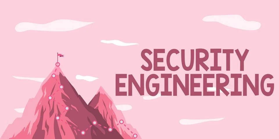 Conceptual caption Security Engineering. Internet Concept focus on the security Stock Illustration