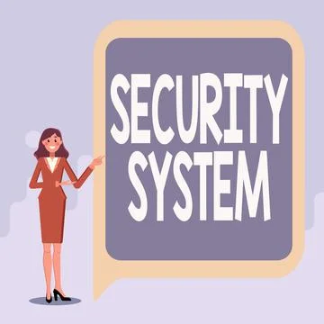 Conceptual caption Security System. Business approach system designed to detect Stockillustratie