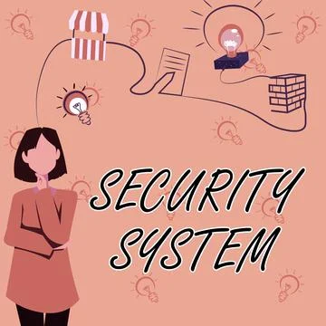 Conceptual caption Security System. Business concept system designed to detect Stock Illustration