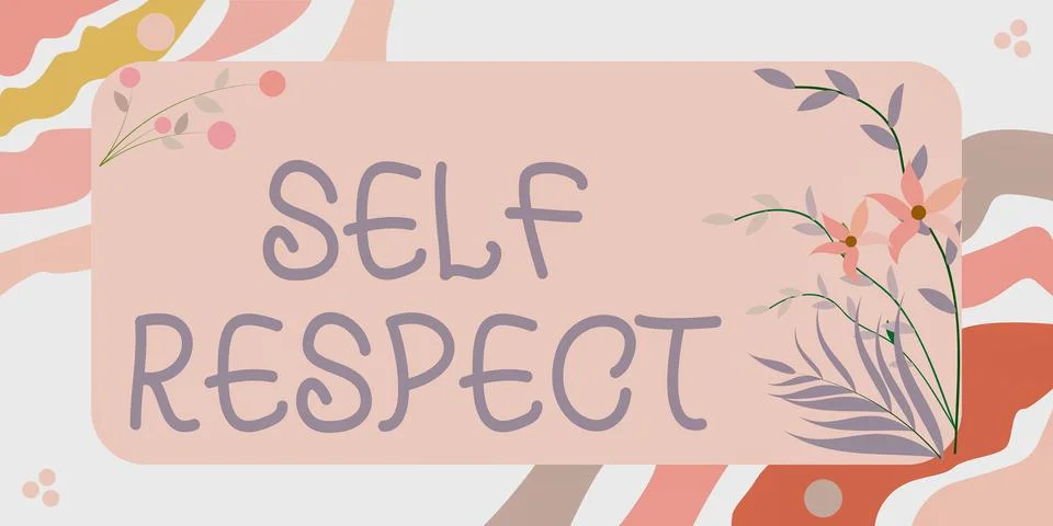 Conceptual caption Self Respect. Word Written on Pride and confidence in oneself 스톡 일러스트
