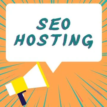 Conceptual caption Seo Hosting. Conceptual photo building website in a way that Stock Illustration