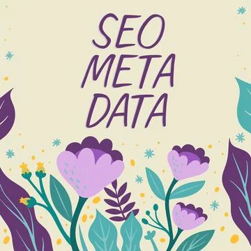 Conceptual caption Seo Meta Data. Business approach Search Engine Optimization Illustrazione stock