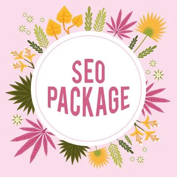 Conceptual caption Seo Package. Word for practice of search engine optimization Stock Illustration