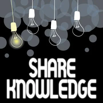 Conceptual caption Share Knowledge. Word Written on activity through which Stock Illustration
