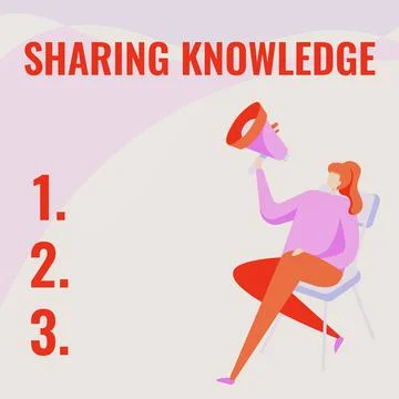 Conceptual caption Sharing Knowledge. Internet Concept activity through which Stock Illustration