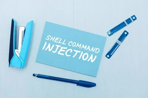 Conceptual caption Shell Command Injection. Business idea used by hackers to Stock Photos