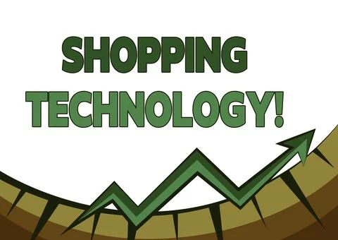 Conceptual caption Shopping Technology. Internet Concept advancing innovations Stock Illustration