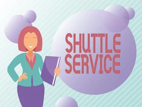 Conceptual caption Shuttle Service. Business showcase intended to shuttle Stock Illustration