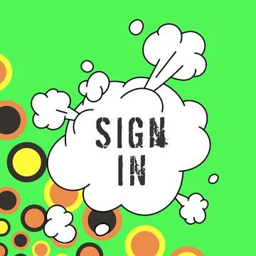 Conceptual caption Sign In. Word for to write your name on a form when entering 스톡 일러스트