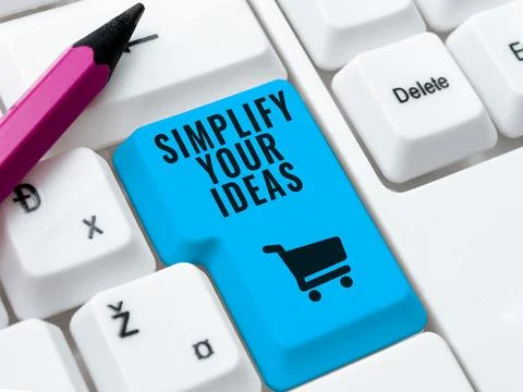 Conceptual caption Simplify Your Ideas. Internet Concept make simple or reduce Stock Photos