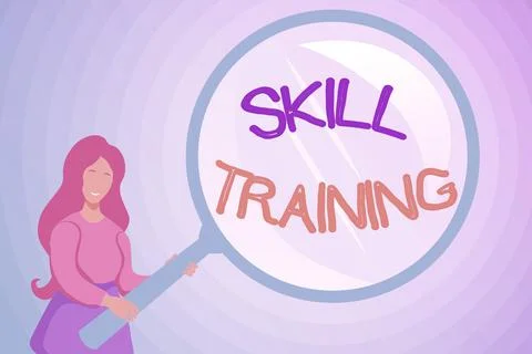 Conceptual caption Skill Training. Business idea designed to gain and enhance 스톡 일러스트
