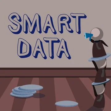Conceptual caption Smart Data. Concept meaning digital information that is Stock Illustration