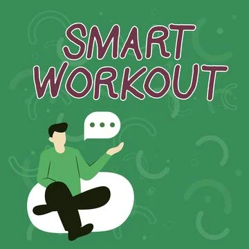 Conceptual caption Smart Workout. Concept meaning set a goal that maps out Stock Illustration
