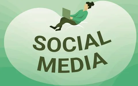 Conceptual caption Social Media. Concept meaning websites and applications Stock Illustration