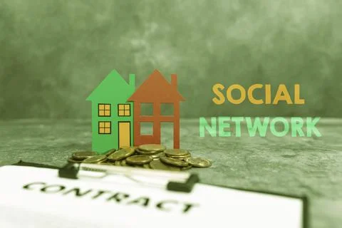 Conceptual caption Social Network. Internet Concept a framework of individual Stock Photos
