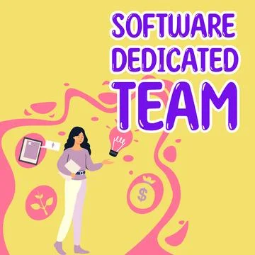 Conceptual caption Software Dedicated Team. Conceptual photo people responcible Ilustração Stock