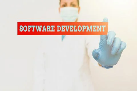 Conceptual caption Software Development. Business approach software is created Fotos de archivo