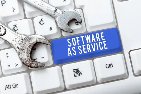 Conceptual caption Software As Service. Business idea On Demand licensed on 스톡 사진