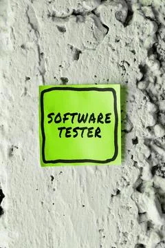 Conceptual caption Software Tester. Business showcase implemented to protect Foto stock
