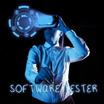 Conceptual caption Software Tester. Business concept implemented to protect Foto stock