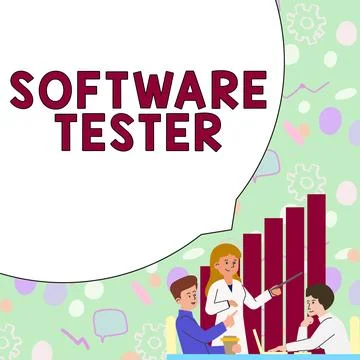 Conceptual caption Software Tester. Word for implemented to protect software Stock Illustration