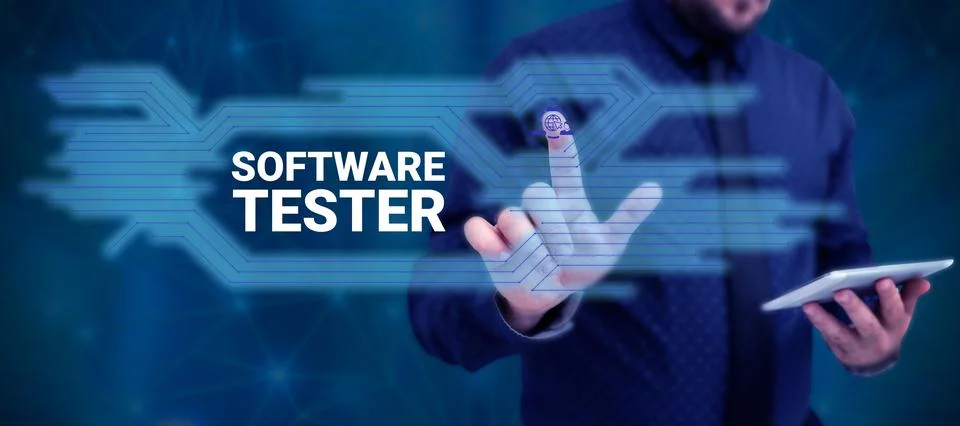 Conceptual caption Software Tester. Word for implemented to protect software Foto stock