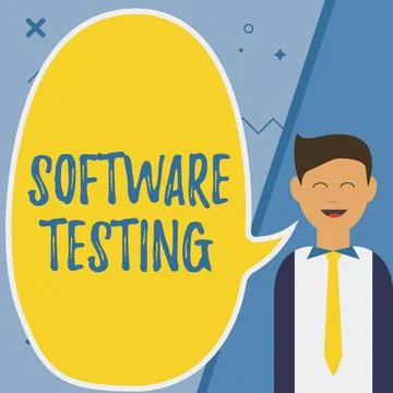 Conceptual caption Software Testing. Internet Concept investigation provide Stock Illustration