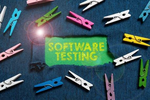 Conceptual caption Software Testing. Internet Concept activity to check whether Stock Photos